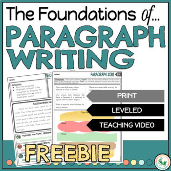 Preview of Writing a Paragraph FREEBIE