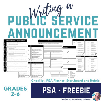 Preview of FREEBIE: Writing a Public Service Announcement for Grades 2-6