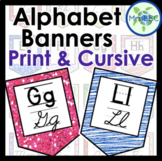 FREEBIE for Followers! Cursive/ Print Alphabet Banners- Gl