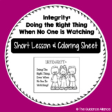 FREEBIE on Integrity - Short Lesson and Coloring Sheet (1s