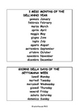 FREEBIE sample of vocab list in themes in Italian