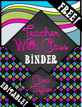 Preview of FREEBIE~Editable Classy Teacher Binder