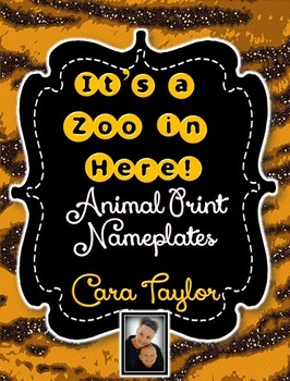 Preview of FREEBIE~Glitter Animal Print Nameplates / Nametags