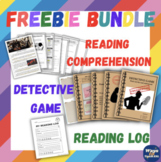 FREEBIES | Reading comprehension, detective game and plot diagram!