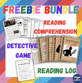 Preview of FREEBIES | Reading comprehension, detective game and plot diagram!