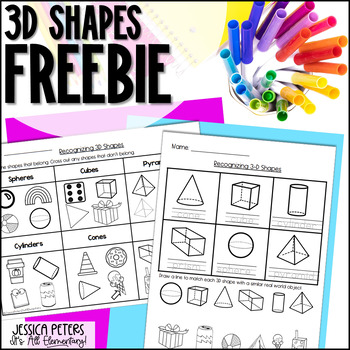 Preview of 3D Shapes Worksheets | Real World 3d Shapes | 1st Grade Math Worksheets