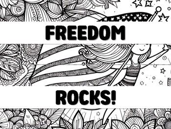 Preview of FREEDOM ROCKS! Fourth Of July Bulletin Board Decor Kit