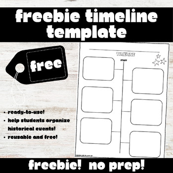 Preview of FREEBIE Timeline Template - Blank Timeline Template - Free History Activity