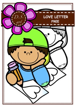 Preview of FREE_LOVE LETTER Digital Clipart (color and black&white)