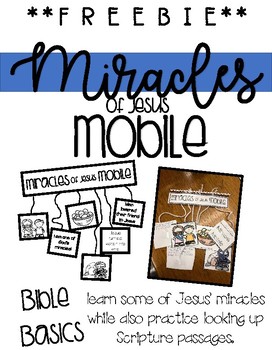 Preview of FREEbie!  Miracle's of Jesus Mobile