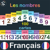 FRENCH 01 to 100 Numbers flash cards (Les Nombres de 1 à 100).