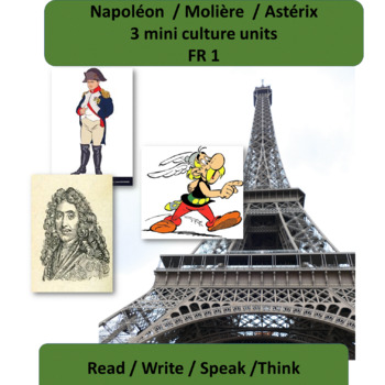 Preview of FRENCH 1 / 2 - Napoléon, Molière, Astérix - 3 UNITS