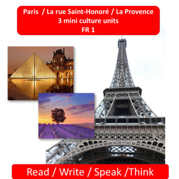 Preview of FRENCH 1 / 2 - Paris, La rue Saint-Honoré, La Provence - 3 UNITS