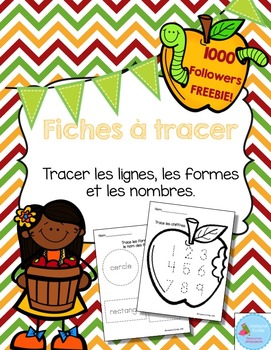 Preview of FRENCH 1000 FOLLOWERS FREEBIE/ Cahier à tracer {pommes}