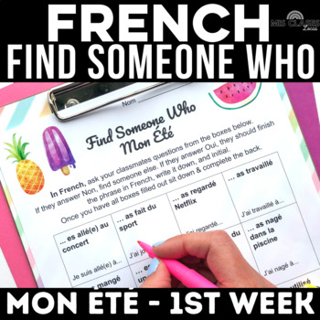 Preview of FRENCH First Day of School Back to School Activities Ice Breakers Mon Été Summer