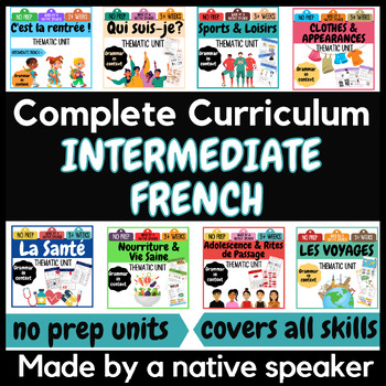Preview of FRENCH 2 INTERMEDIATE CURRICULUM Year-Long Bundle - All Modalities Covered