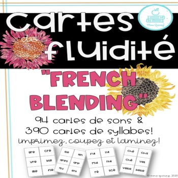 Preview of FRENCH 484 Blending Flashcards for Fluidity Sounds & Syllables - Cartes Fluidité