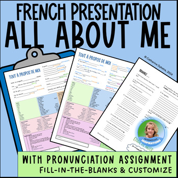 Preview of French Presentation: Customizable Script & Pronunciation Practice: All About Me