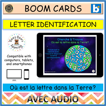 Preview of FRENCH ALPHABET RECOGNITION EARTH DAY | Boom Cards | Reconnaissance Lettre Terre