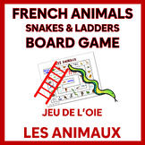 FRENCH ANIMALS Snakes & Ladders Board Game - Jeu de l'oie 