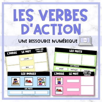 Preview of FRENCH Action Verbs - les verbes d'action - Digital Resource