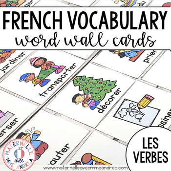 Preview of FRENCH Actions & Verbs Vocabulary Cards (cartes de vocabulaire - les verbes)