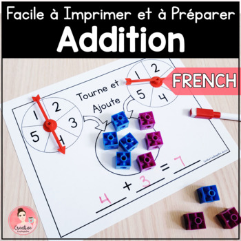 Preview of FRENCH Addition Math Centers | Easy Print and Prep