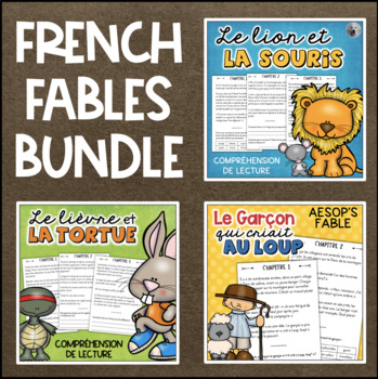 Preview of FRENCH Aesops Fables BUNDLE Reading Comprehension Compréhension de lecture