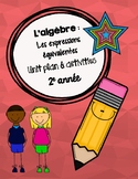 FRENCH Algebra Unit Plan - Grade 2