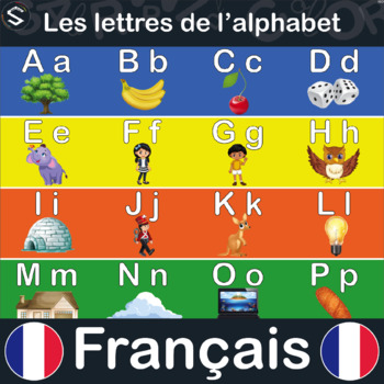 FRENCH Alphabet Letters Large Posters with images ( Les lettres de l ...