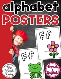 FRENCH & ENGLISH - Alphabet POSTERS - Simple Classroom Decor