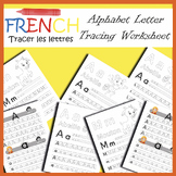FRENCH Alphabet Tracing Practice Worksheets - Tracer les lettres