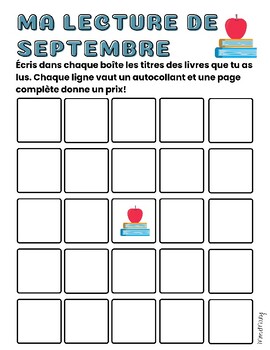 Preview of FRENCH - At-Home Monthly Reading Log BINGO Incentive Pages