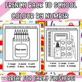 FRENCH BACK TO SCHOOL Colour by Number- Coloriage par numéro