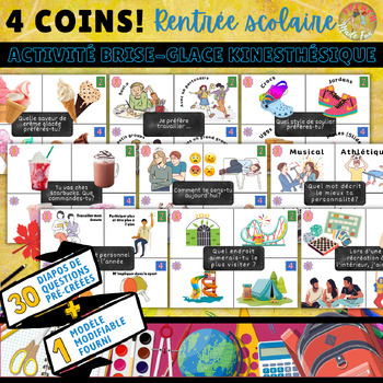 Preview of FRENCH | BACK-TO-SCHOOL/RENTRÉE | 4 CORNERS/4 COINS | ICEBREAKER | GET TO KNOW