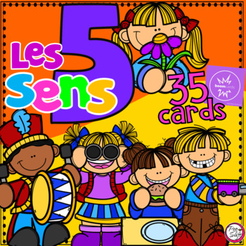 Preview of FRENCH BOOM CARDS • Les 5 sens Digital Task Cards with AUDIO