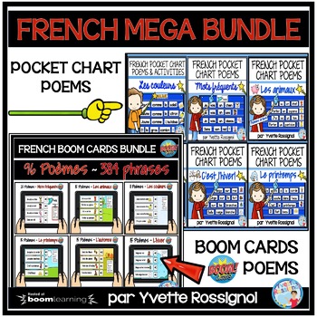 Preview of FRENCH BOOM CARDS and POCKET CHART POEMS MEGA BUNDLE for 111 POEMS