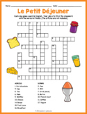 FRENCH BREAKFAST Vocabulary Crossword Puzzle Worksheet - L