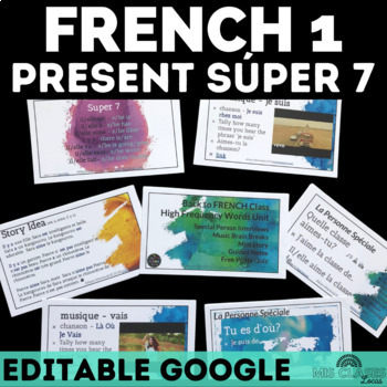 Preview of FRENCH Back to School Activities Present Tense Super 7 High Frequency Words Unit