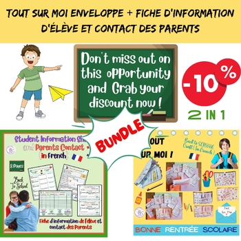 Preview of FRENCH Back to School Bundle| Tout sur moi (Craft) + Fiche d'information d'élève
