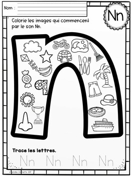 french beginning sounds color a to z sons initiaux colorier coloriage glofish