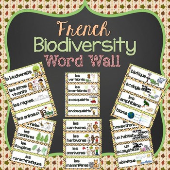 Preview of FRENCH Biodiversity Word Wall - La Biodiversité (Mots clés)