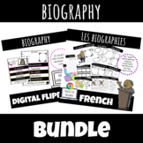 FRENCH Biography Writing & Activities BUNDLE | Google Slid