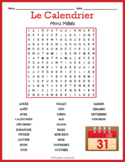 FRENCH CALENDAR Word Search Puzzle Worksheet Activity - Le