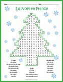 FRENCH CHRISTMAS Vocabulary Word Search Worksheet Activity