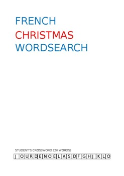 Preview of FRENCH CHRISTMAS WORDSEARCH