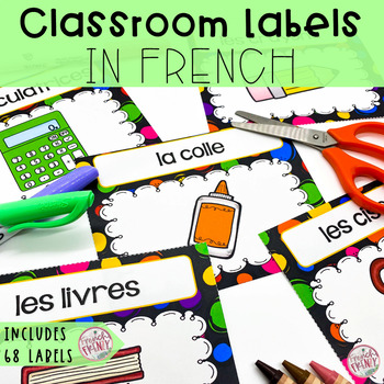 Preview of FRENCH CLASSROOM LABELS - LES ÉTIQUETTES DE CLASSE (68 labels)
