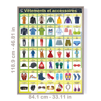 Preview of FRENCH "CLOTHES" Vocabulary Large wall Posters [ Vêtements et accessoires ].