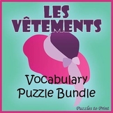 FRENCH CLOTHING Word Search, Crossword & Scramble Workshee