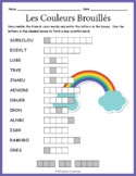 FRENCH COLORS Word Scramble Puzzle Worksheet Activity - Le